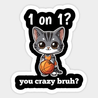 Funny Basketball Cat Sticker